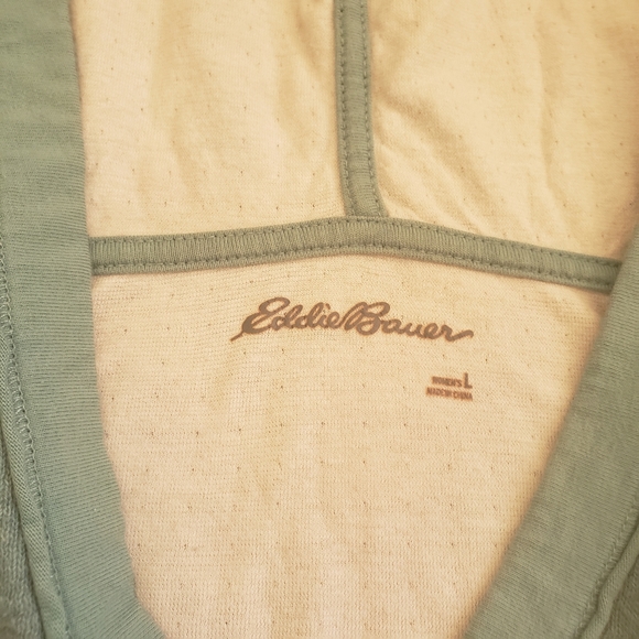 Eddie Bauer Sz Large Sage Green Hoodie w/ Pocket - Picture 4 of 5